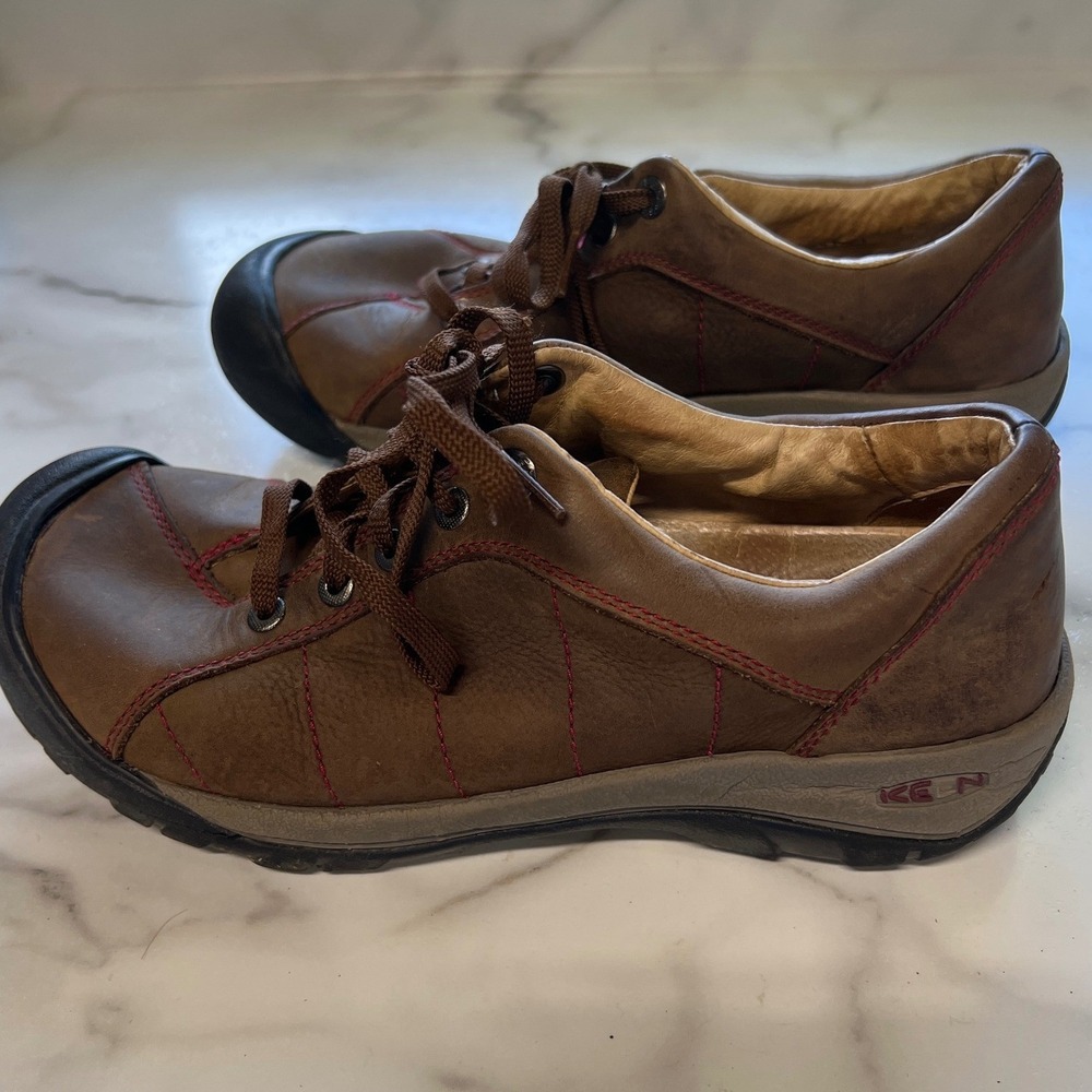 Keen Presidio Women's Brown Leather Walking Shoes Size 9.5 Comfortable Lace Up - Picture 6 of 8